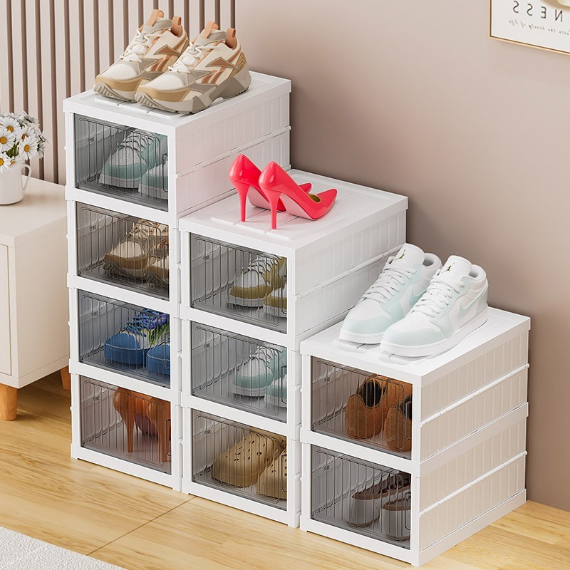 ISSI DIARY 3/6/9 Layers Foldable Installation-free Shoe Box Transparent Shoe Storage Organizer - Image 3