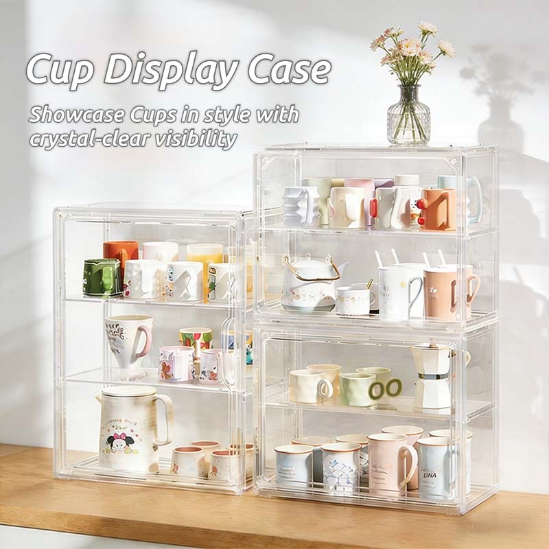 ISSI DIARY 3 Layers Acrylic Display Case Dustproof Cup Display Kitchen Storage Rack Cup Holder - Image 7