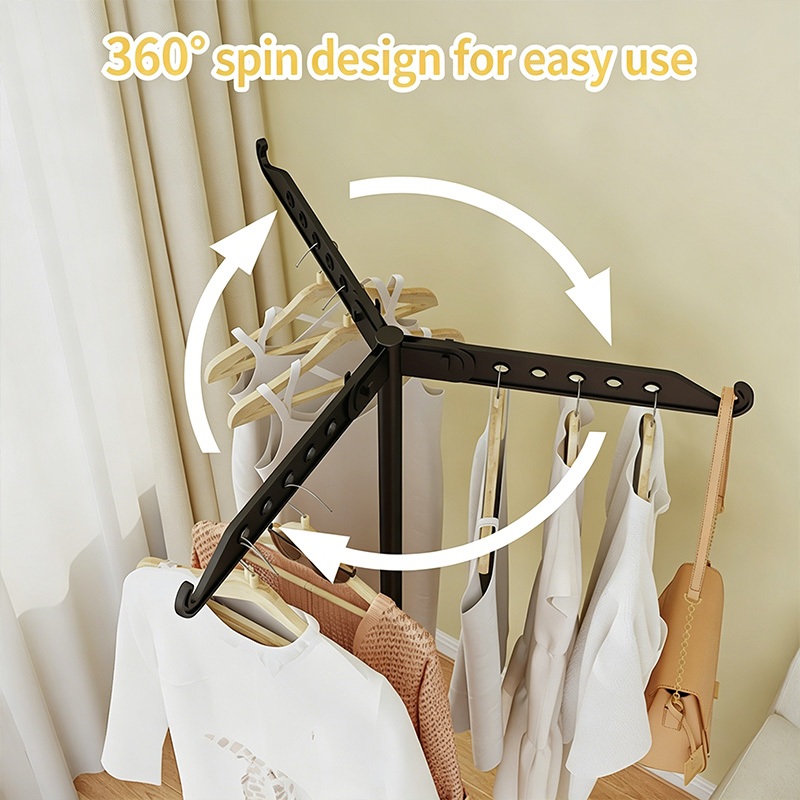 ISSI DIARY 360 Rotating Clothes Rack Folding Garment Hanger Stand Portable Drying Organizer Rack - Image 4