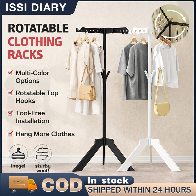 360 Rotating Clothes Rack Folding Garment Hanger Stand Portable D