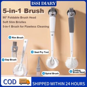 ISSI DIARY 5 in 1 Bottle Cleaning Brush Set Detachable Long Handle Brushes for Cups and Tumbler