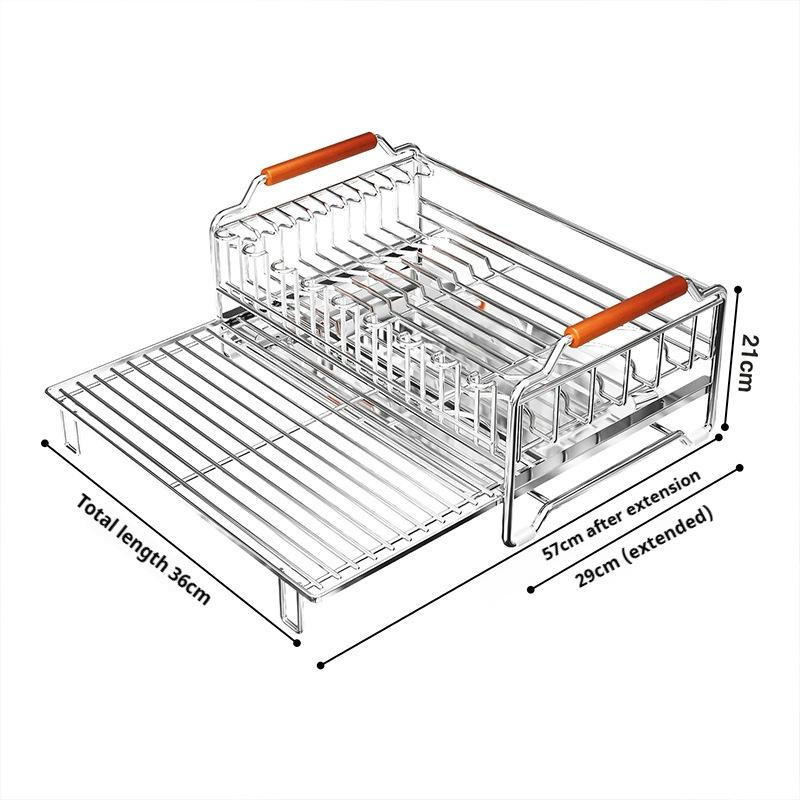 ISSI DIARY 6 in 1 Pullout Stainless Dish Rack Kitchen Organize rwith Dish Rack Drainer Organizer - Image 7