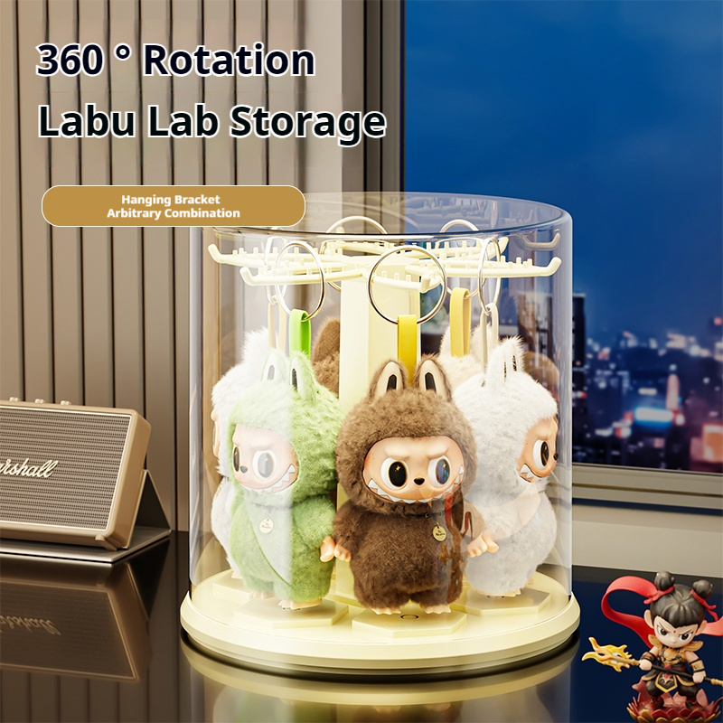 ISSI DIARY Acrylic 360° Rotating Display Case for Labu Figurines Stackable Modular Storage - Image 2
