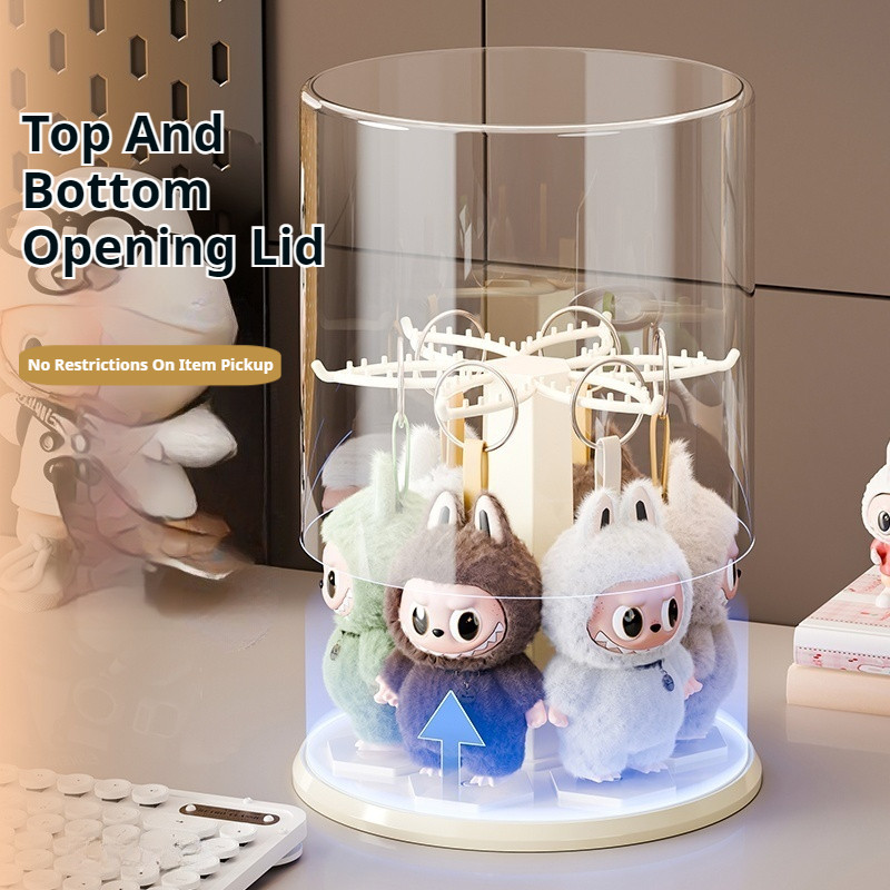 ISSI DIARY Acrylic 360° Rotating Display Case for Labu Figurines Stackable Modular Storage - Image 5