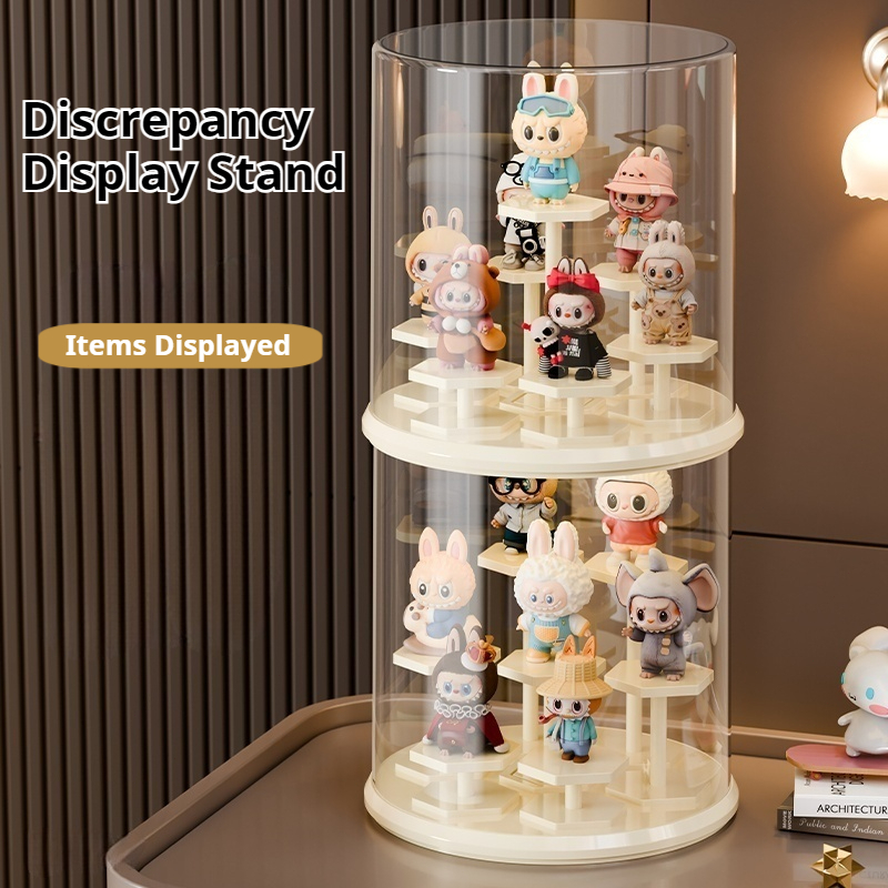 ISSI DIARY Acrylic 360° Rotating Display Case for Labu Figurines Stackable Modular Storage - Image 6