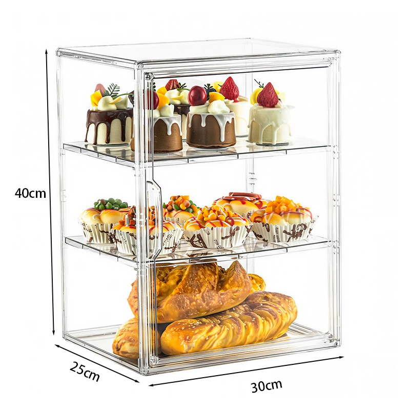 ISSI DIARY Acrylic Clear Food Storage Display Case Stackable Dustproof Organizer for Cake Desk - Image 6