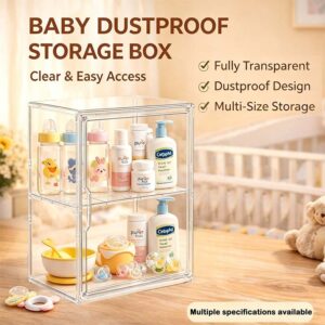 ISSI DIARY Acrylic Shelf Baby Bottle Storage Fully Transparent Dustproof for Kids Supplies