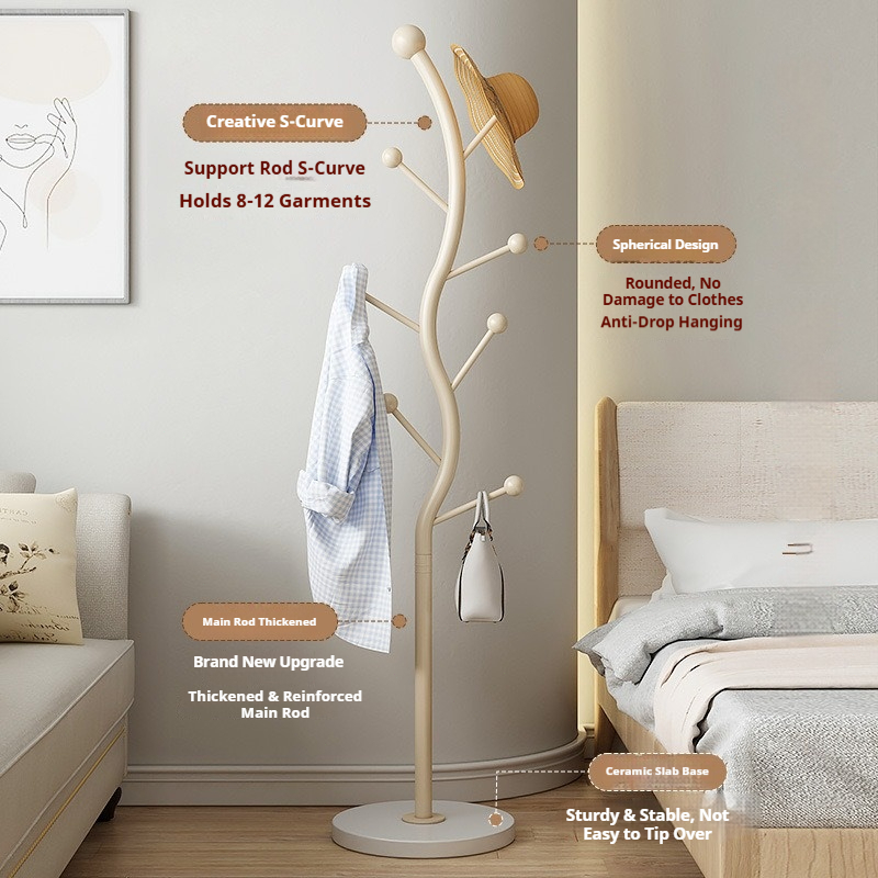ISSI DIARY Bedroom Clothes Rack Stand Tree-shaped Coat Rack Metal Hanging Rack Room Cloak Holder - Image 3
