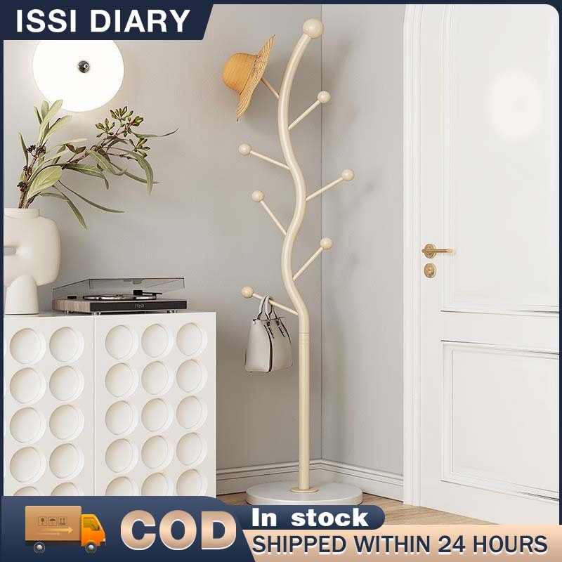 ISSI DIARY Bedroom Clothes Rack Stand Tree-shaped Coat Rack Metal Hanging Rack Room Cloak Holder