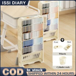 ISSI DIARY Bookshelf Organizer With Wheels File Storage Rack Children Movabl