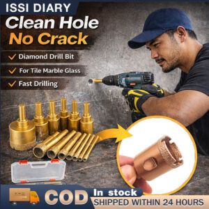 ISSI DIARY Diamond Drill Bit Set 12pcs Brazed Hole Saw Tile Glass Marble Granite Dry Drilling