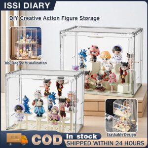 ISSI DIARY DlY Figure Storage Acrylic Transparent Display Cabinet for Blind Box Storage and Showcase