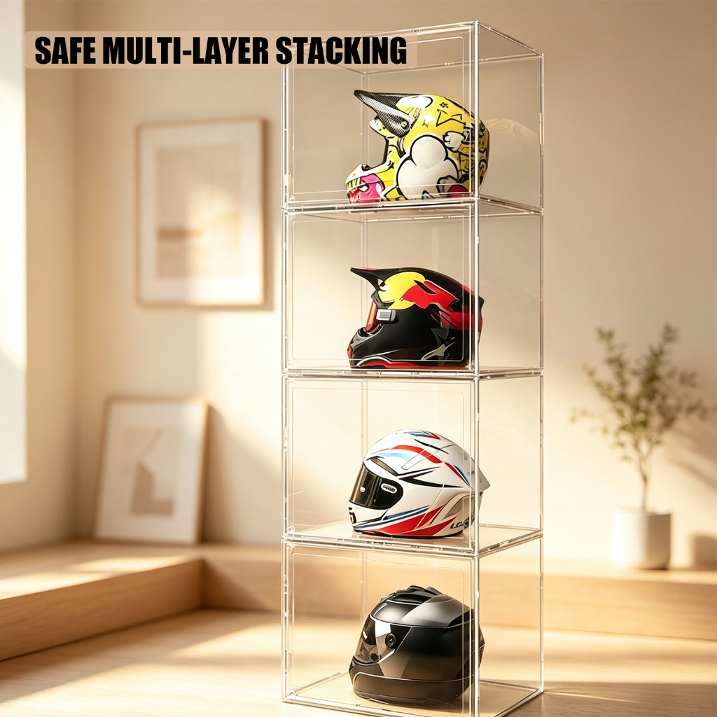 ISSI DIARY Extra-Large Acrylic Helmet Storage Box Transparent Dustproof Display Case for Handbag Toy - Image 2