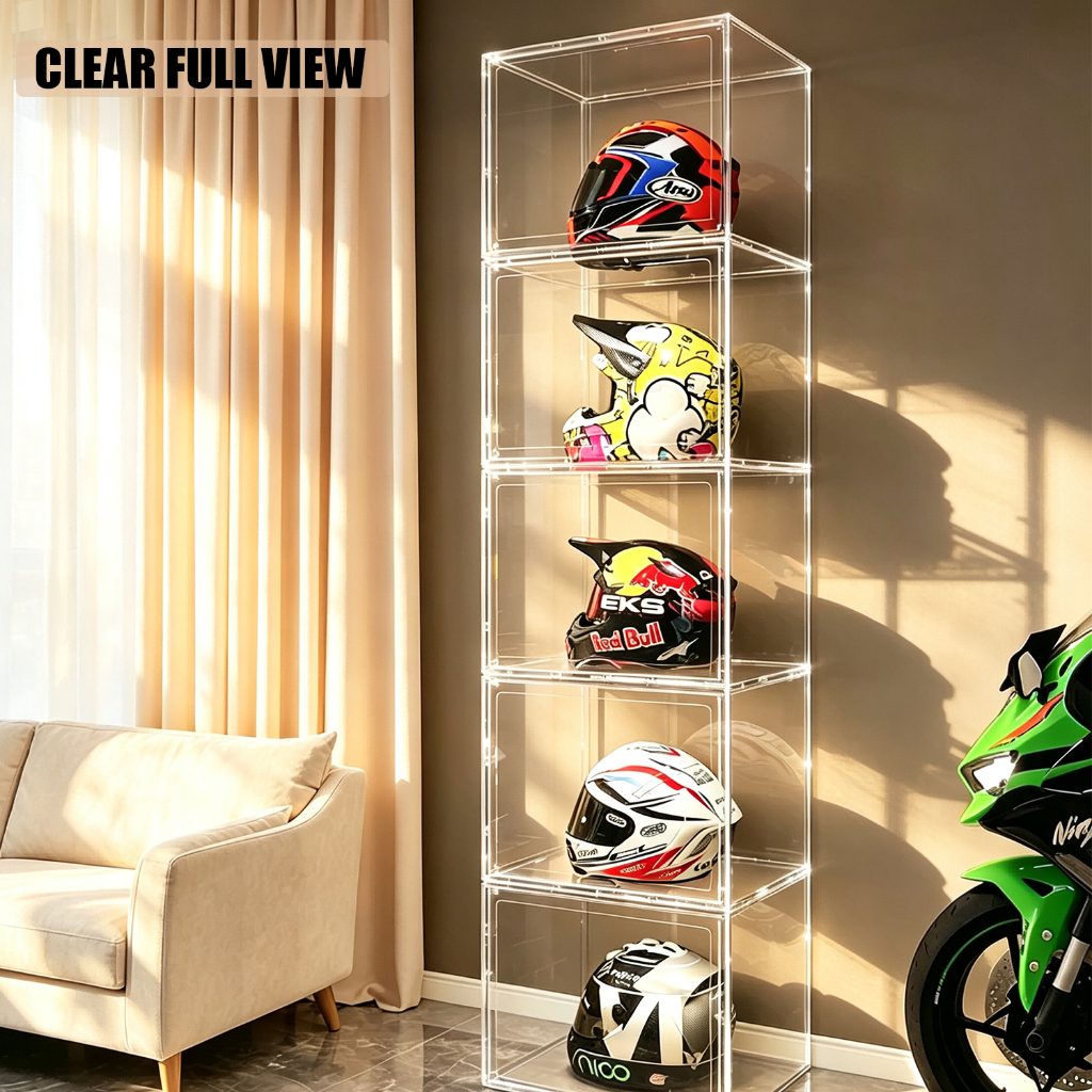 ISSI DIARY Extra-Large Acrylic Helmet Storage Box Transparent Dustproof Display Case for Handbag Toy - Image 3