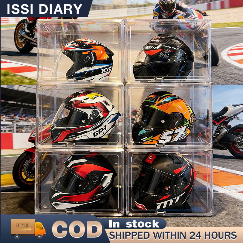 Extra-Large Acrylic Helmet Storage Box Transparent Dustproof Disp