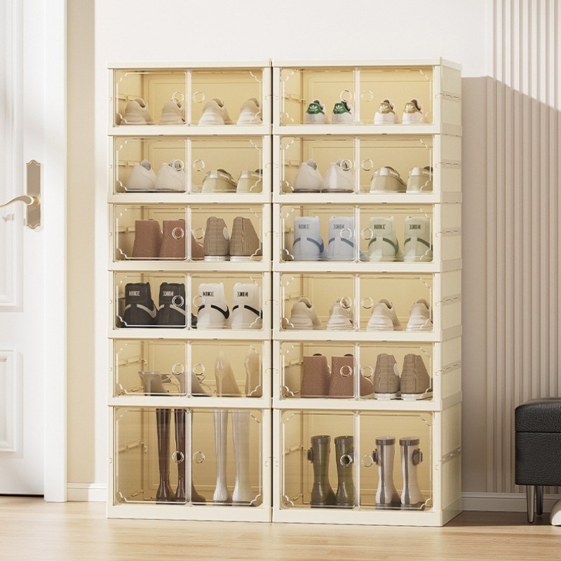 ISSI DIARY Foldable Shoe Box Installation-Free Shoe Rack Organizer Storage Cabinet Dust Proof - Image 2