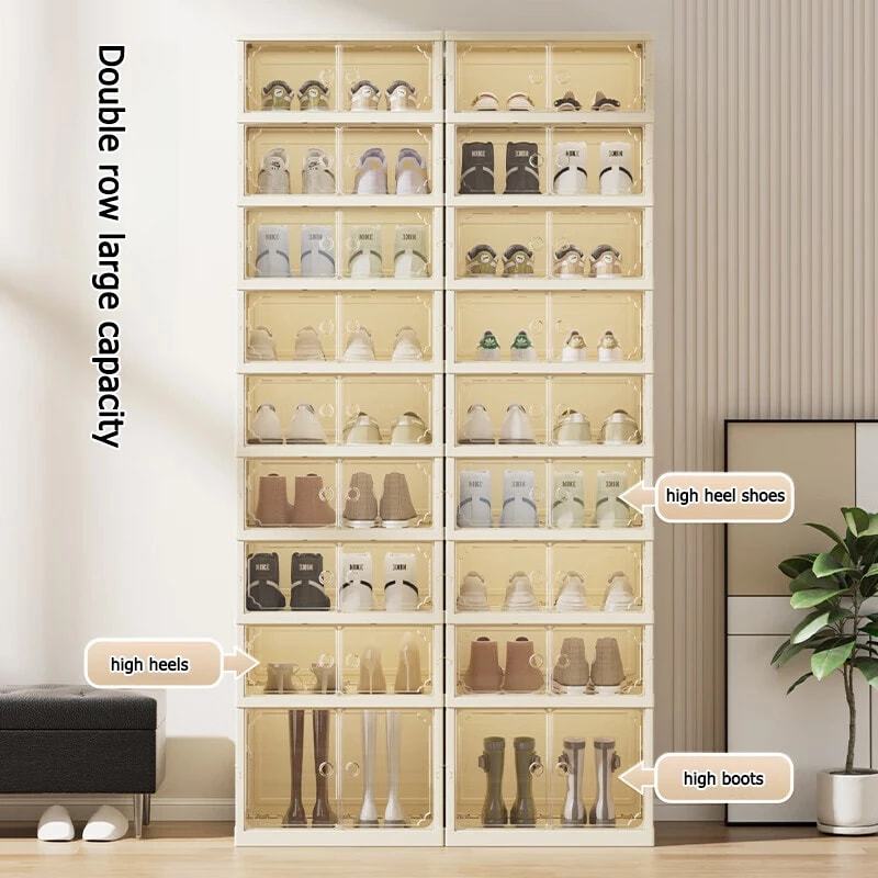 ISSI DIARY Foldable Shoe Box Installation-Free Shoe Rack Organizer Storage Cabinet Dust Proof - Image 4