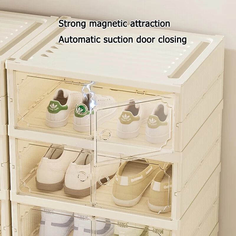 ISSI DIARY Foldable Shoe Box Installation-Free Shoe Rack Organizer Storage Cabinet Dust Proof - Image 5