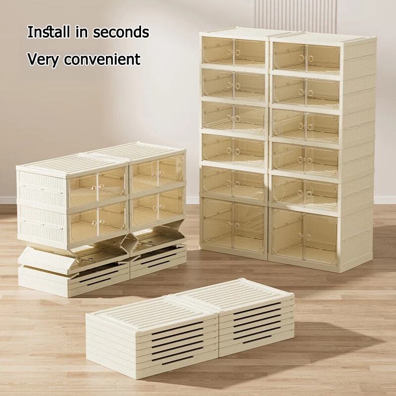 ISSI DIARY Foldable Shoe Box Installation-Free Shoe Rack Organizer Storage Cabinet Dust Proof - Image 7