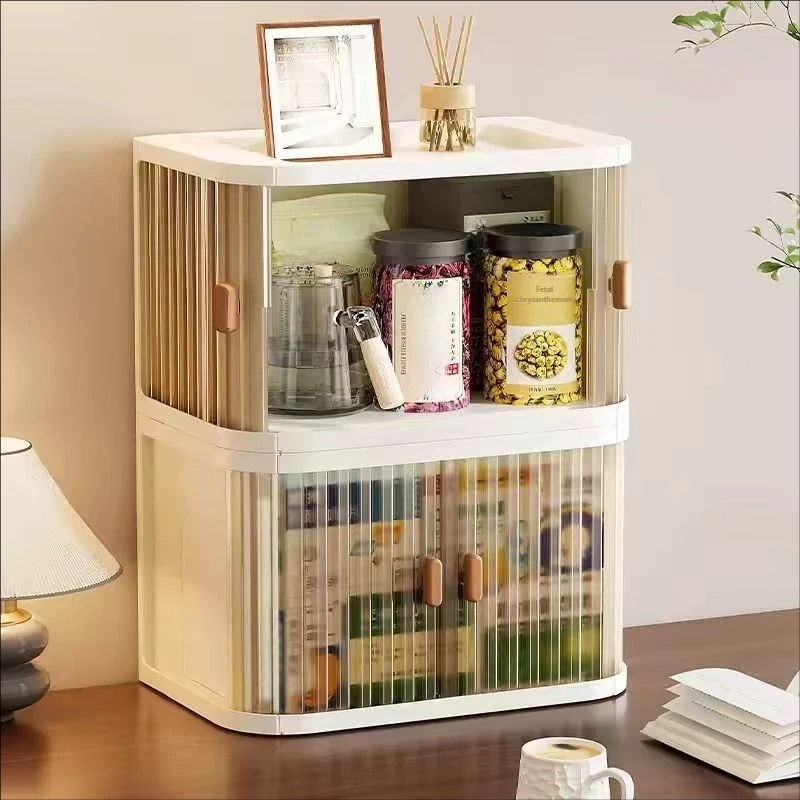 ISSI DIARY Foldable Stacking Dustproof Storage Box 1-2 Tier for Desk Cosmetics Stationery & Clothes - Image 5