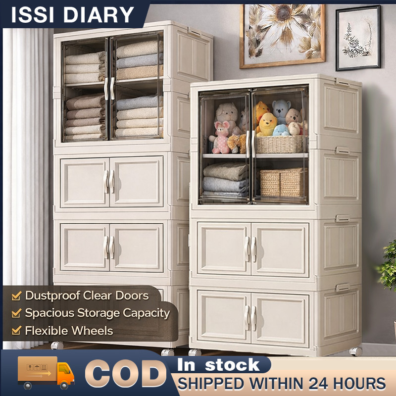 Home Free Installation Folding Storage Cabinet, Multi-Layer Baby