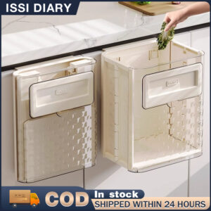 ISSI DIARY Kitchen Wall Mounted Garbage Bin, Household Folding Large Capacity Garbage Storage Bin