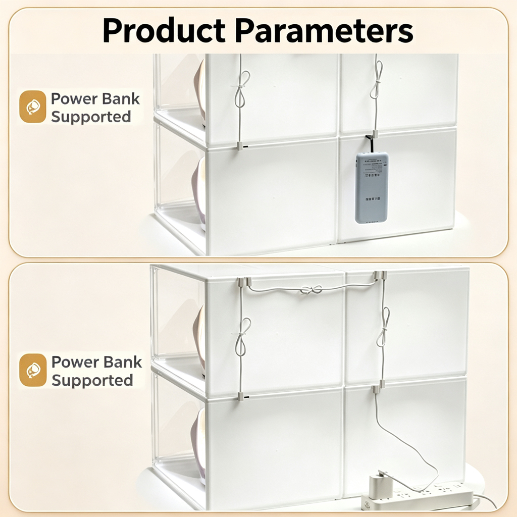 LED Acrylic Display Case Stackable Box with Magnetic Closure&Adjustable LED Light for Collectibles - Image 7