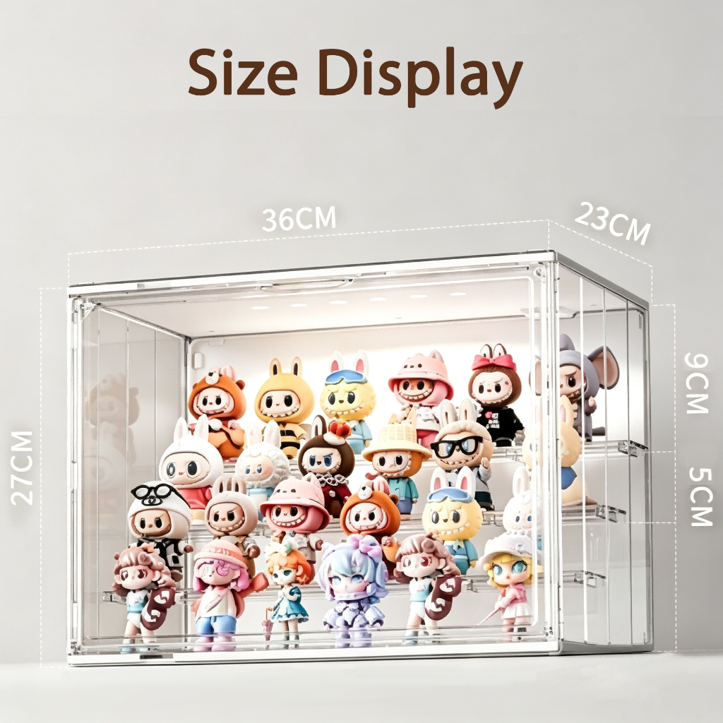 LED Acrylic Display Case Stackable Box with Magnetic Closure&Adjustable LED Light for Collectibles - Image 8