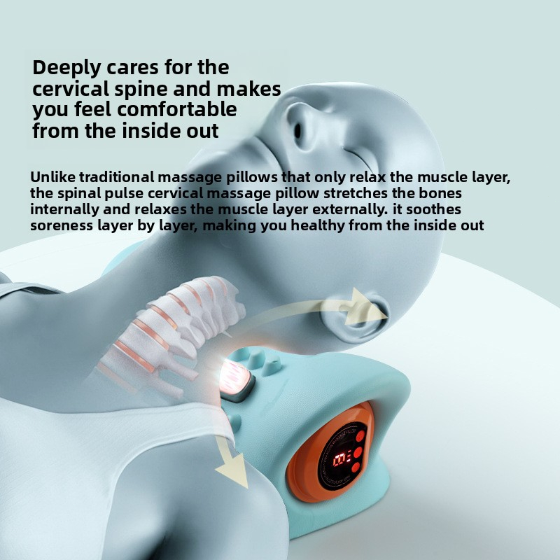 Multi-Functional Portable Electric Cervical Massager Traction Heating Pulse Acupoint Massage Pillow - Image 2