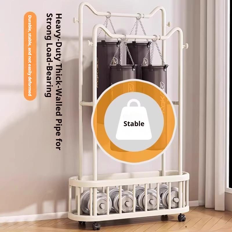ISSI DIARY Nordic Metal Clothing Rack Clothes Storage Hanger Mesh Basket Hanging Rack With Wheels - Image 3
