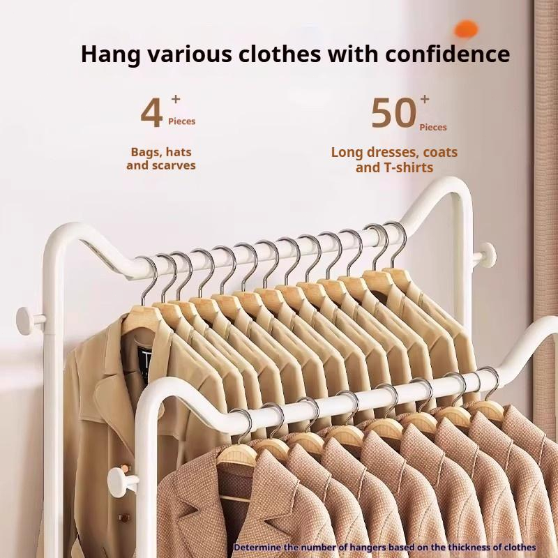 ISSI DIARY Nordic Metal Clothing Rack Clothes Storage Hanger Mesh Basket Hanging Rack With Wheels - Image 4