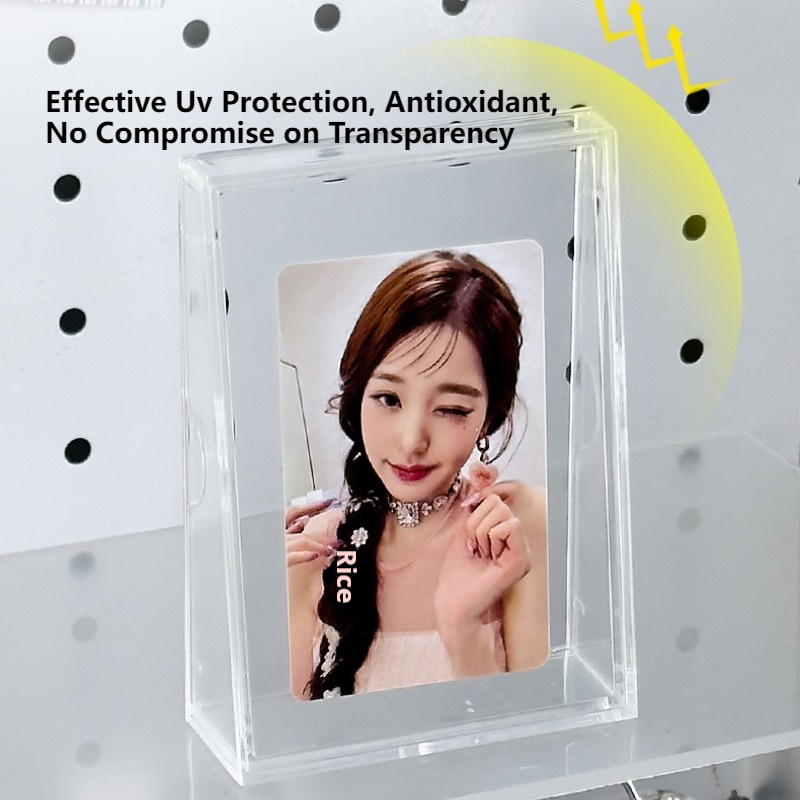 ISSI DIARY Photocard Anime Art Card Photography Transparent Acrylic Display Box for Desktop Use - Image 4