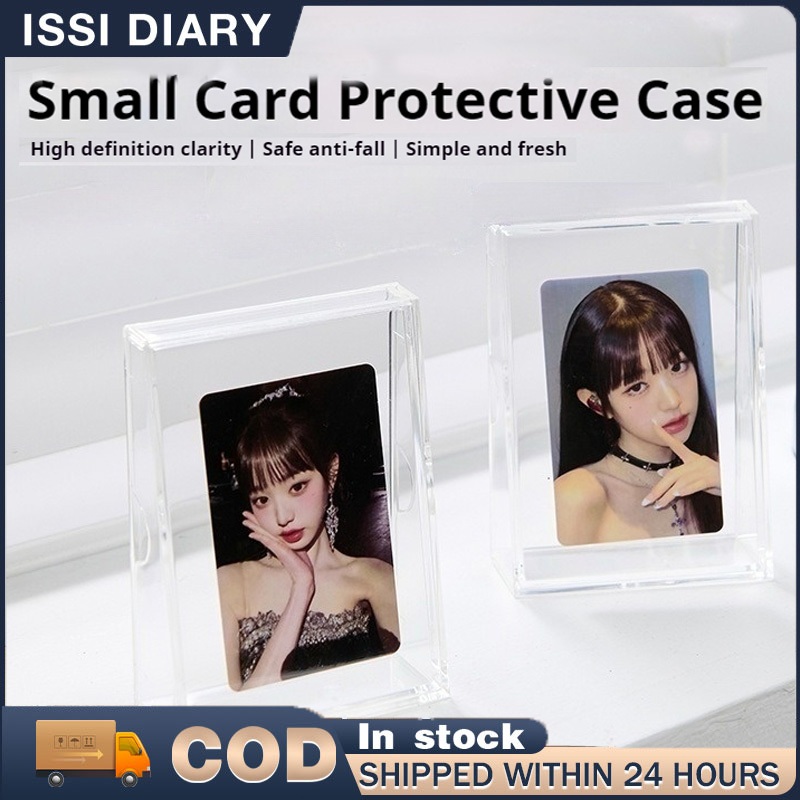 ISSI DIARY Photocard Anime Art Card Photography Transparent Acrylic Display Box for Desktop Use