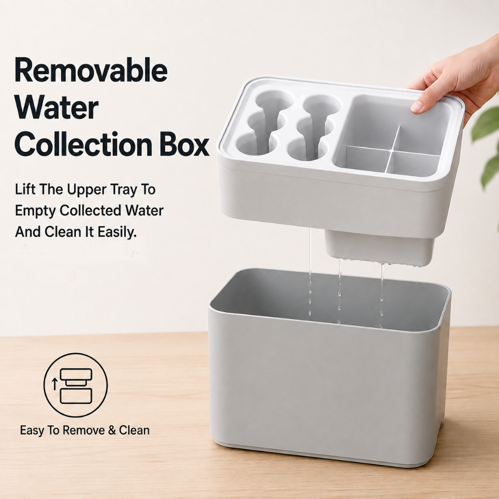 Plastic Umbrella Stand Waterproof Bucket Entryway Organizer for Wet‑Dry Umbrellas Home Storage - Image 4