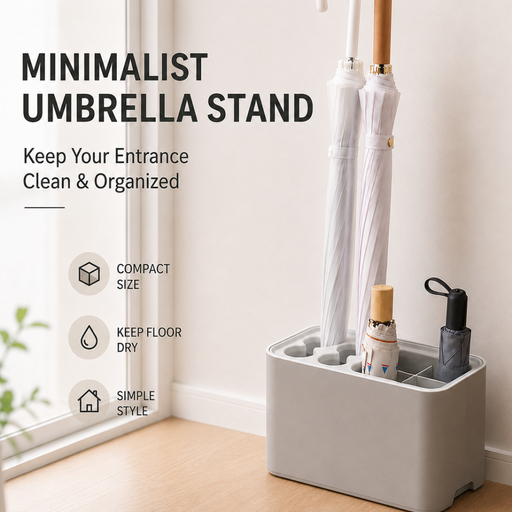 Plastic Umbrella Stand Waterproof Bucket Entryway Organizer for W
