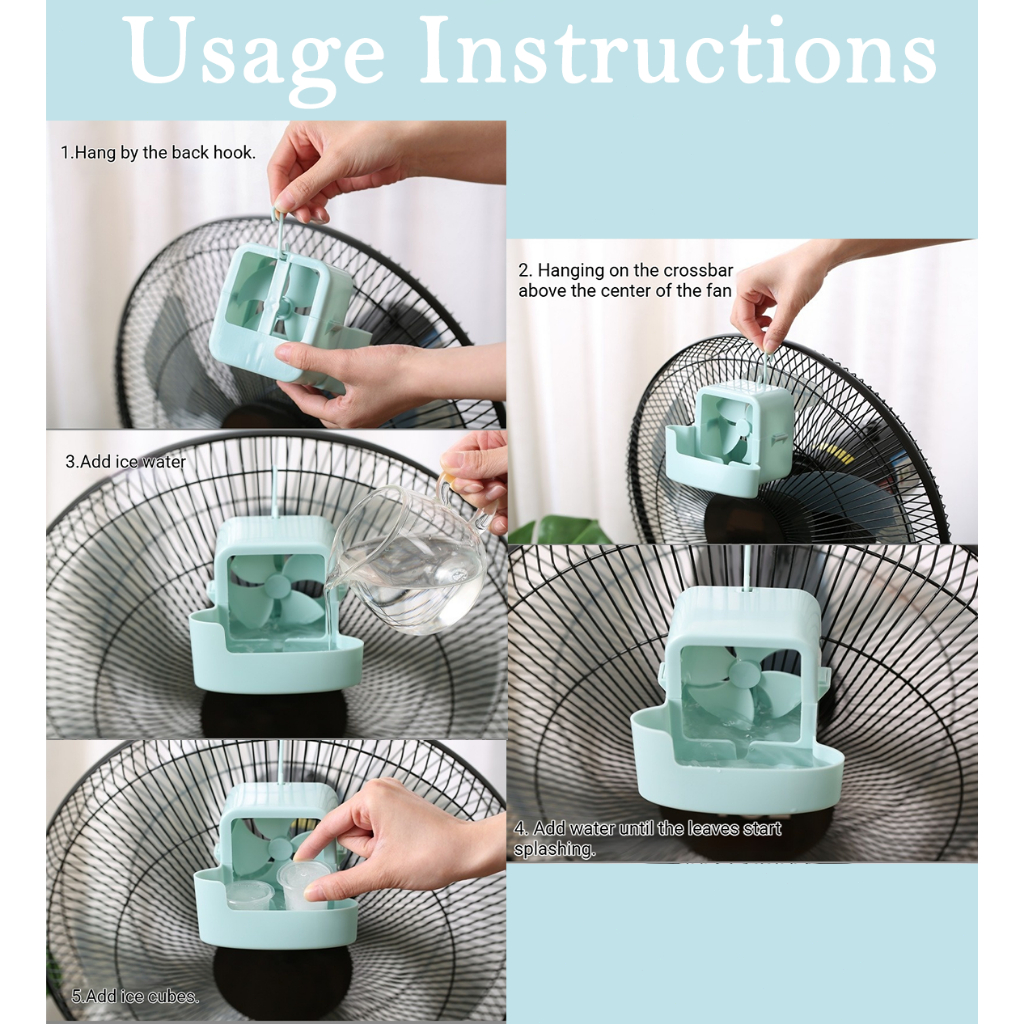 ISSI DIARY Portable Fan Ice Cooling Box Mini Air Cooler Ice Cube Holder Cooling Fan Attachment - Image 5