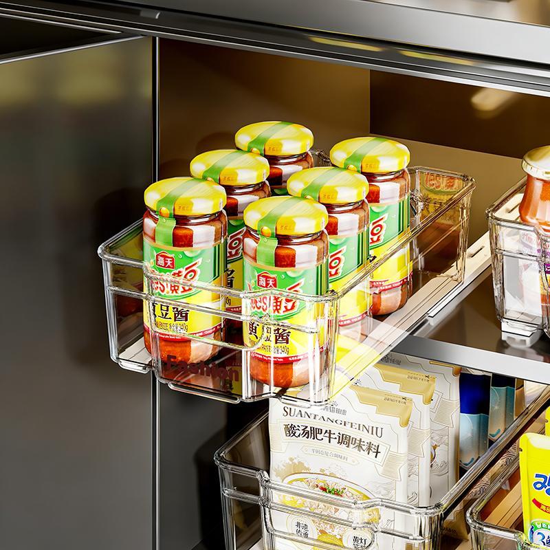 ISSI DIARY Pull Out Telescopic Fridge Organizer Transparent Acrylic Visual Design Large Storage Bin - Image 3