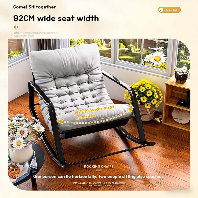 Rocking Chair Ergonomic Sofa Lounge Chair Lazy Sofa chair Adjustable Rocking Sofa Double Recliner - Image 4