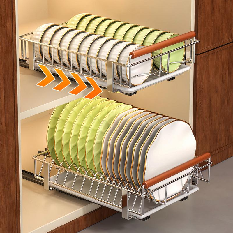 ISSI DIARY Sliding Baskte Storage Rack Space Saving for Kitchen With Sliding Organizers Shelves - Image 5