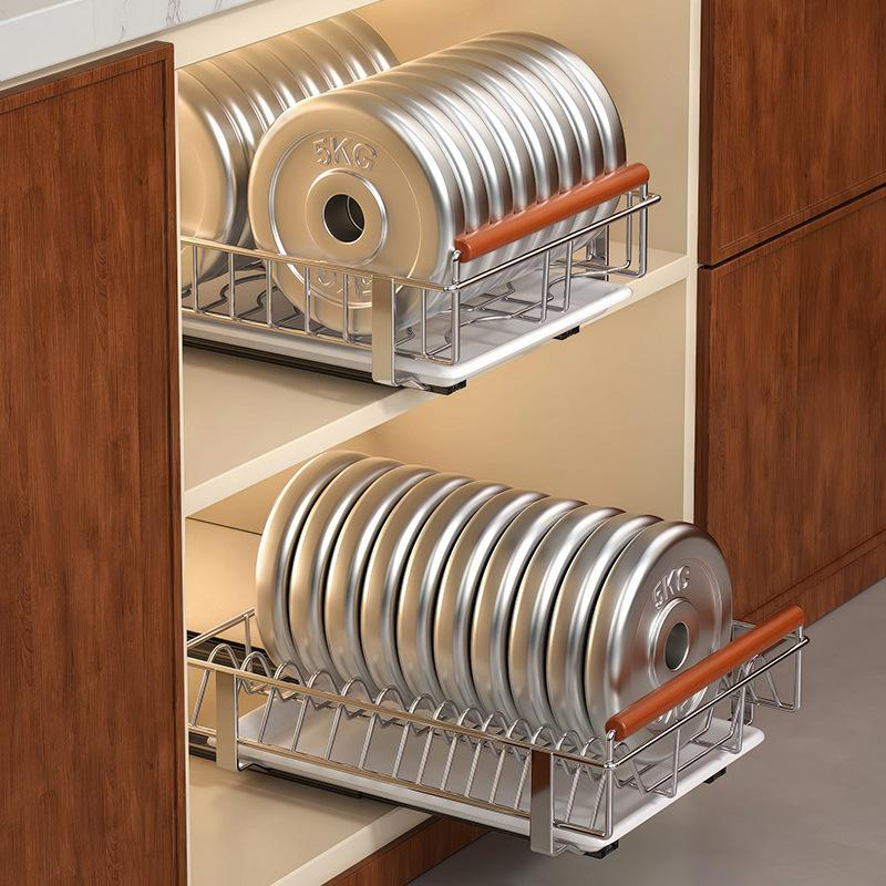 ISSI DIARY Sliding Baskte Storage Rack Space Saving for Kitchen With Sliding Organizers Shelves - Image 6
