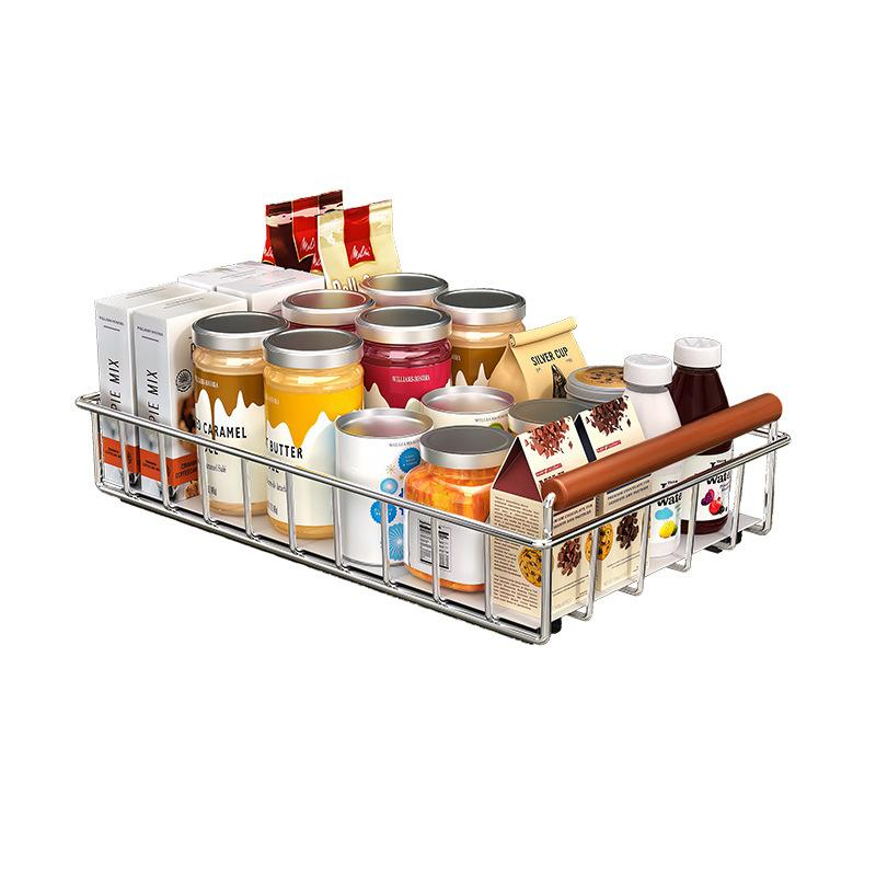 ISSI DIARY Sliding Baskte Storage Rack Space Saving for Kitchen With Sliding Organizers Shelves - Image 8