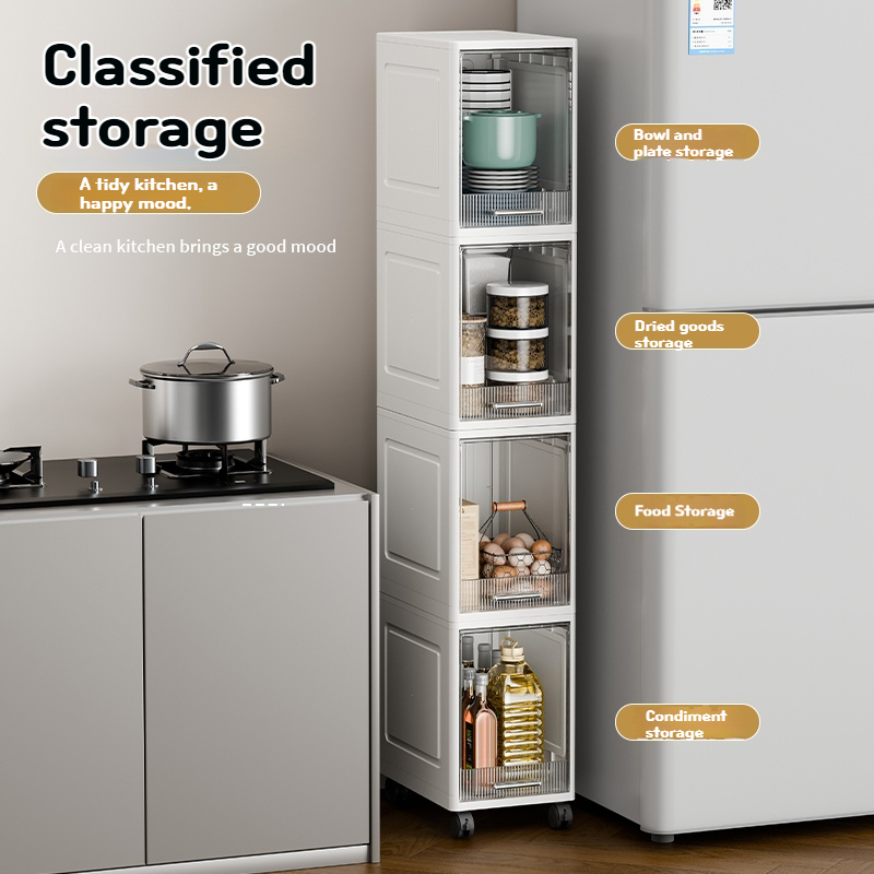 ISSI DIARY Slim Gap Storage Cabinet Multi-Layer Space Saving with Wheels Large Capacity for bathroom - Image 3