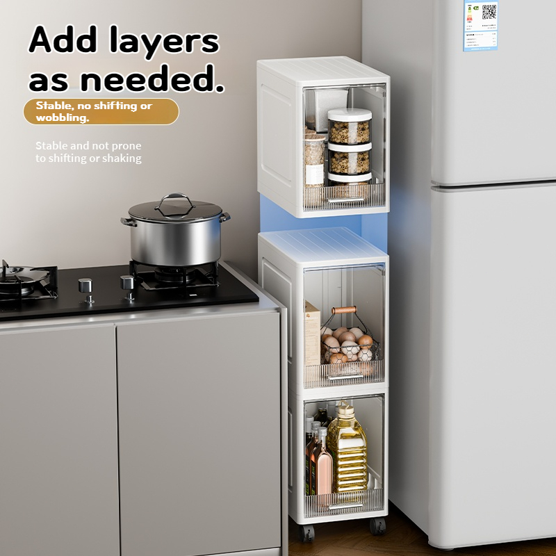 ISSI DIARY Slim Gap Storage Cabinet Multi-Layer Space Saving with Wheels Large Capacity for bathroom - Image 4