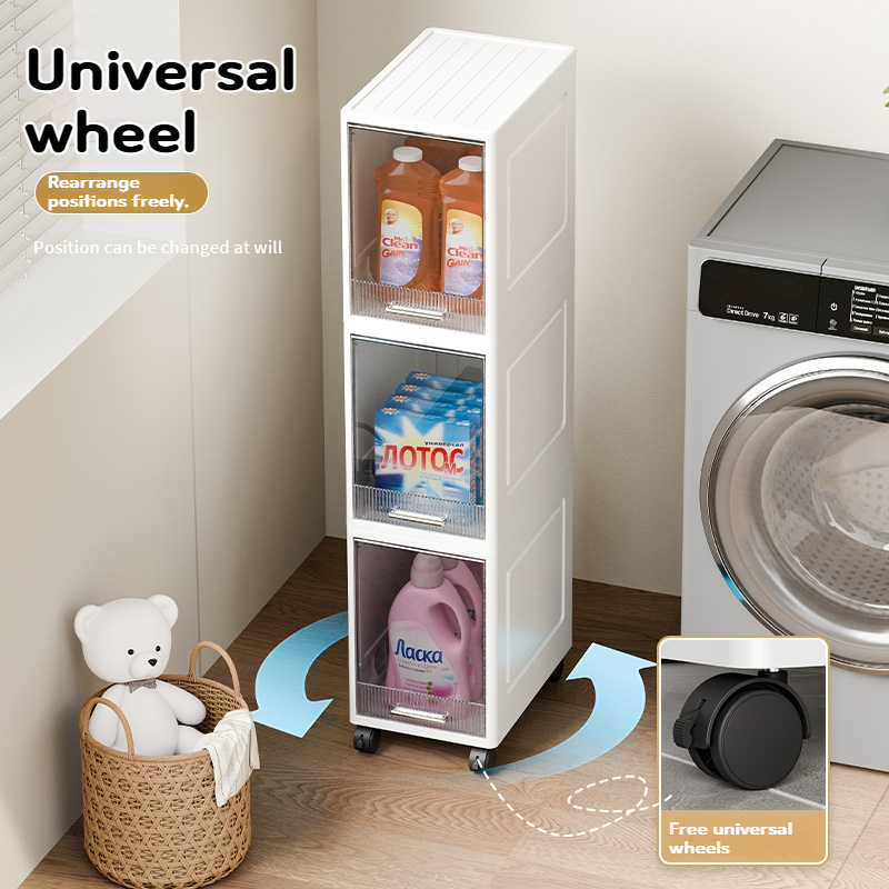 ISSI DIARY Slim Gap Storage Cabinet Multi-Layer Space Saving with Wheels Large Capacity for bathroom - Image 5
