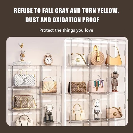 ISSI DIARY Storage Transparent Storage Cabinet Bag Box Magnetic Door Stackable Toy Lady Bag - Image 2