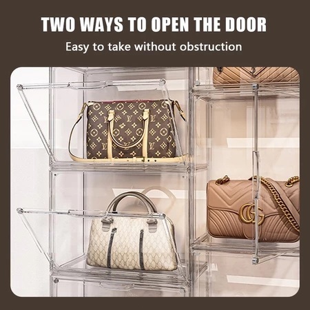 ISSI DIARY Storage Transparent Storage Cabinet Bag Box Magnetic Door Stackable Toy Lady Bag - Image 3
