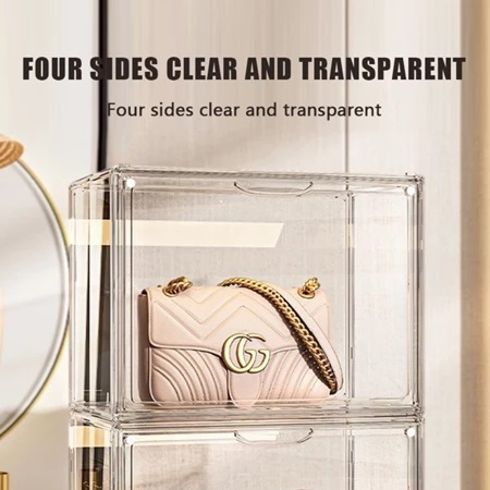 ISSI DIARY Storage Transparent Storage Cabinet Bag Box Magnetic Door Stackable Toy Lady Bag - Image 4