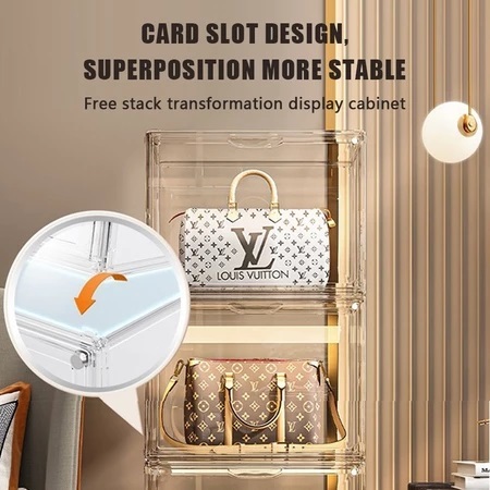 ISSI DIARY Storage Transparent Storage Cabinet Bag Box Magnetic Door Stackable Toy Lady Bag - Image 5