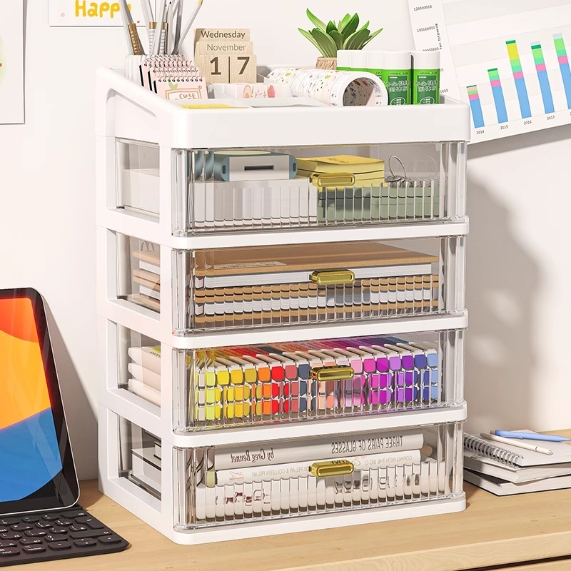 ISSI DIARY Transparent Drawer Desktop Storage Box Cosmetics And Stationery Storage&Organizing Box - Image 2