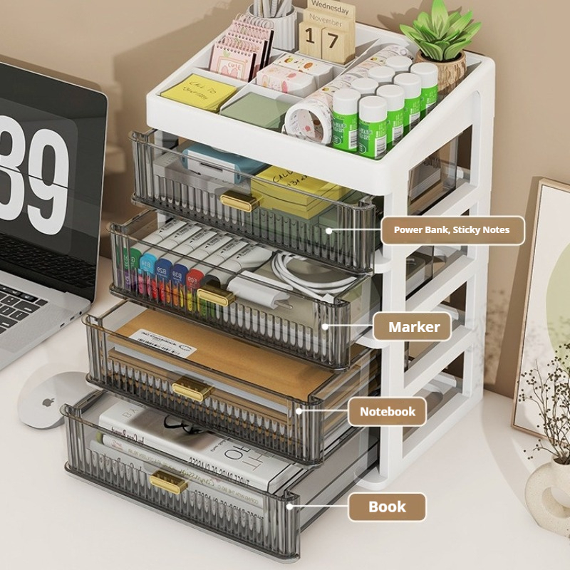 ISSI DIARY Transparent Drawer Desktop Storage Box Cosmetics And Stationery Storage&Organizing Box - Image 3